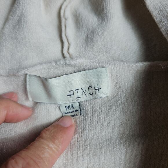 Pinch Taupe Long Hooded Knit Cardigan Womens M/L Front Pockets - Picture 3 of 7